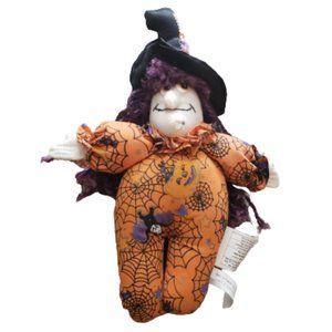 Joelson Industries 1997 11" Witch Halloween Plush Toy Vintage Orange Pre-owned